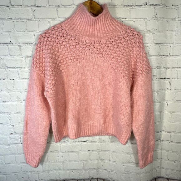 Free People Sweaters - Free People Bradley Sweater Pink Small Knitted Pullover Cropped Boho Chunky